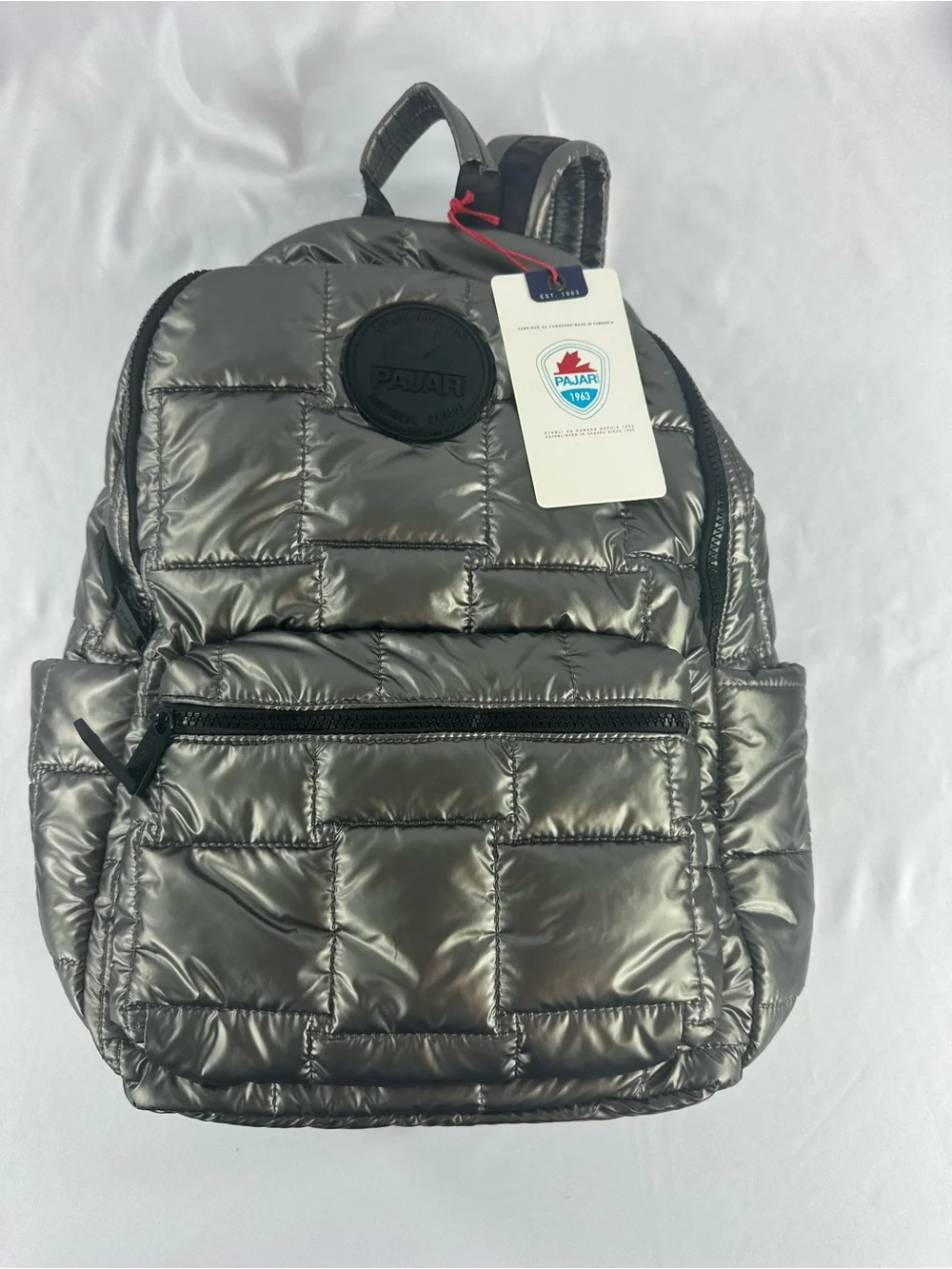 Pajar Canada Gunmetal Quilted Backpack – New With Tags – $128 MSRP